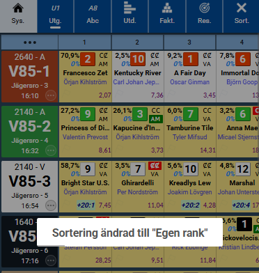 Ändringslogg BT One 3 BT1 tab system sets sortorder to ownrank